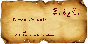 Burda Évald névjegykártya
